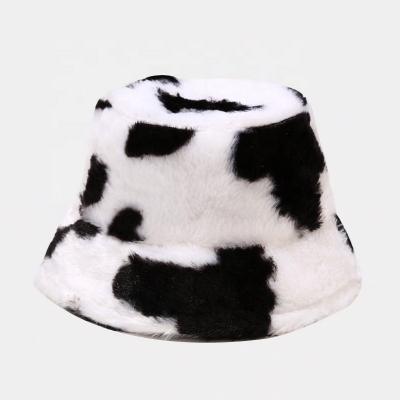 China Plush Cow Fur Fleece Bucket Hat Wholesale for sale