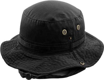 China European and American style custom made black fisherman hats bucket hat fisherman with strings for sale