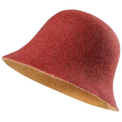 China High Quality 100% Side Bucket Hat Women Wool Bucket Hats Fashion Cashmere Double Side Bucket Hat for sale