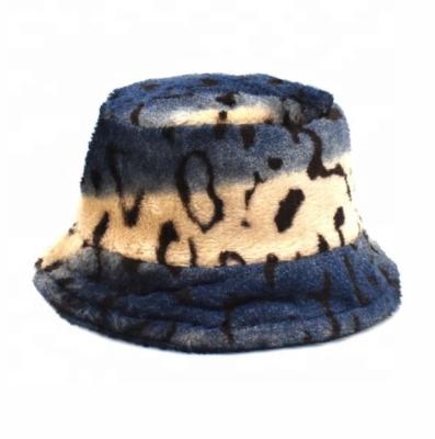 China ENGLAND STYLE dress design tactile satin striped winter print faux rabbit fur bucket hat for sale