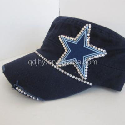 China JOINT Cheap Rhinestones Beading Hats Army Military Hat for sale