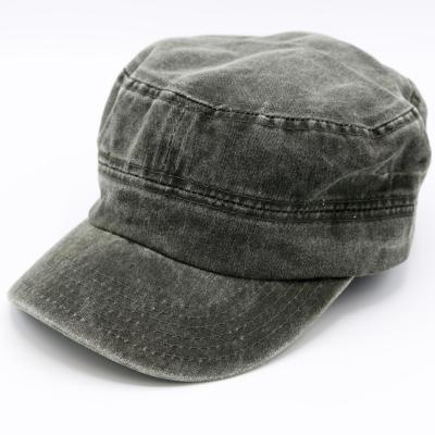 China JOINT Wholesale Custom Cheap Washed Cotton Military Hats Army Caps Unique Design Flat Top Cap for sale