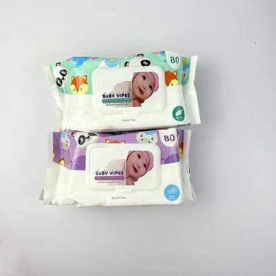 China Pure Natural No Fluorescer Wet Wipes Portable Baby Skin Care Moisturizing Wipe Tissue à venda