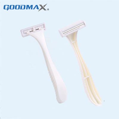 China Factory 2021 Popular Twin Blade Plastic Handle Razor Shaving Reusable Razor For Men for sale