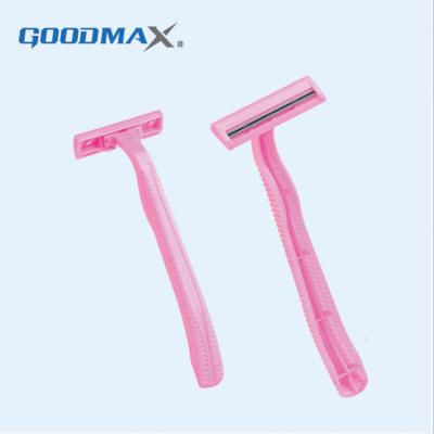 China Cheap Feminine Disposable Razor Women's Twin Blade Face Washable Razor for sale