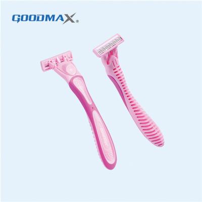 China Wholesale Custom Logo Stainless Blades Women's Triple Blade Safety Facial Razor for sale