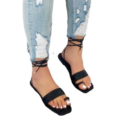 China Plus Size Women's Breathable Shoes Roman Style Ankle Straps Flip Flops Flat Lightweight Low Heel Sandals Women Sandals for sale