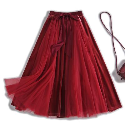 China Breathable Medium Length Women's Half Skirt High Waist Pleated Skirt Women's Skirt Autumn And Winter for sale