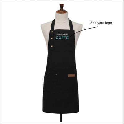 China Fashionable Make Fashion Wholesale High Quality Custom Logo Kitchen Barista Promotional Canvas Aprons for sale