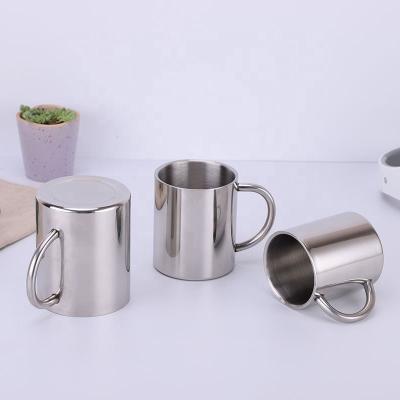 China 8 Ounce Stainless Steel Coffee Mugs Custom Business Logo Handle Double Wall Mug With Handle for sale