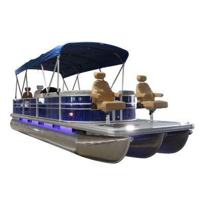 China Luxury Family Entertainment Kinlife Pontoons 23FT Environmental Sightseeing Guided Boat Meters With Bimini Top for sale