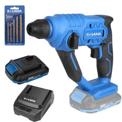 China 2 Function Drill 20V Lithium Battery Brushed Cordless Rotary Hammer Drill Machine Fast Charging Power Tools for sale