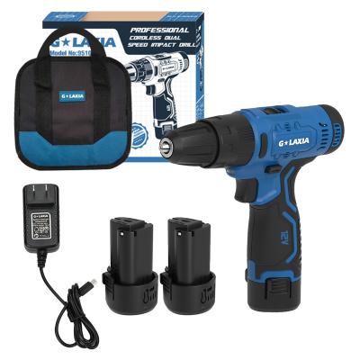 China Galaxia High Efficiency Tools Cordless 3/8 Inch Hand Drill Product 12V Power Impact Drills With Canvas Bag 95101 for sale