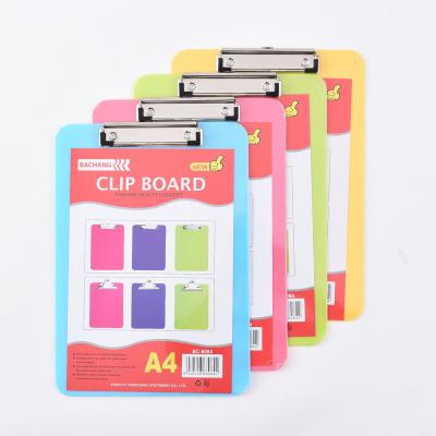 China Good quality plastic material clip board a4 size clip folder factory supply cardboard waterproof folder with INSTOCK metal clip for sale