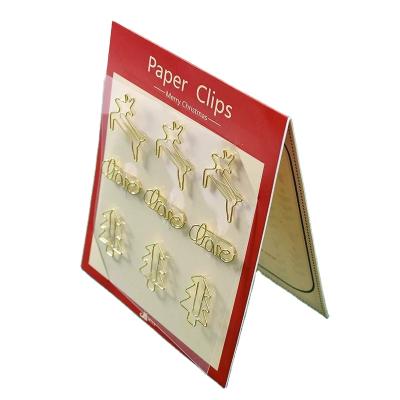 China Office Learning Light Luxury Creative Special Shaped Paper Clip Christmas Elk Christmas Tree Love Stationery Gold Combination for sale