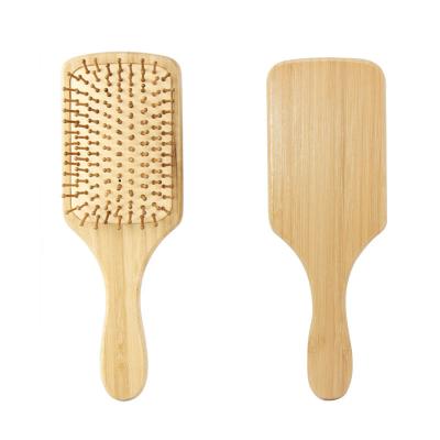 China Custom Logo Massage Hairbrush Cushion Detangling Palette Promotion Gift Women and Men Bamboo Hair Brush for sale