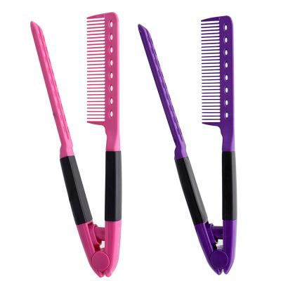 China For New Home Use V-clip Style Straight Hair Comb Hairstyling Comb For Women Folding Salon Portable Comb for sale