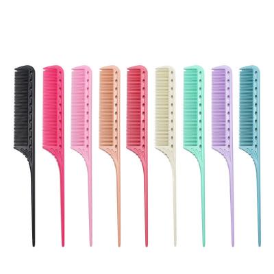 China For Professional Sharp-tail Comb Home Use Haircut Styling Anti-Static Plastic Solidcolor Rat Tail Comb For Women for sale