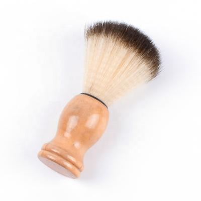 China Waterproof Household Professional Soft Nylon Hair Grooming Synthetic Hair Wooden Handle Men Shaving Brush for sale