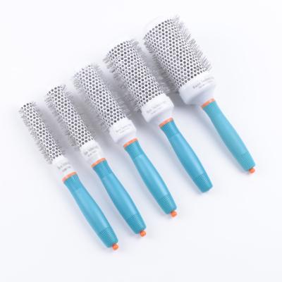 China Waterproof 4 Sizes Professional Salon Styling Tools Round Hair Comb Hairstyle Curling Hair Brushes Comb Iron Ceramic Barrel Comb for sale