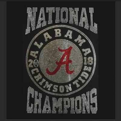 China Custom Crimson National Flatback Alabama Champions BlingTransfer Rhinestone Designs for sale