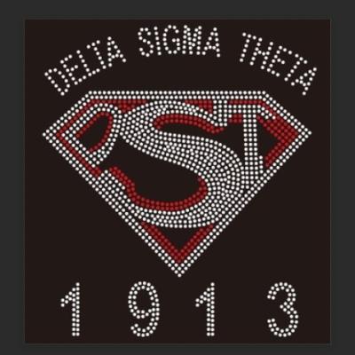 China Custom Flatback The.tha DST Delta Sigma Inside Shield Superman Iron On Rhinestone Transfer Designs for sale