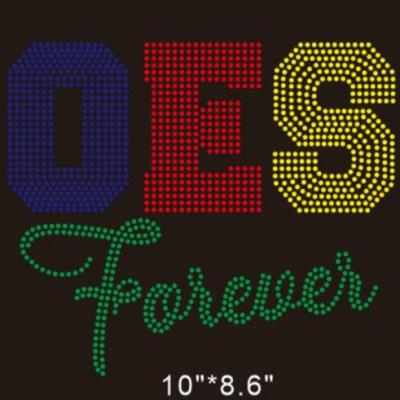 China Custom Flatback Bling OES Rhinestone Transfer Forever Hotfix For Shirt for sale