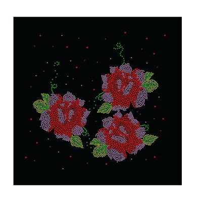 China Wholesale Custom Hotfix Rhinestone Flower Pattern Flatback Stones Flower Applique Design For Apparel for sale