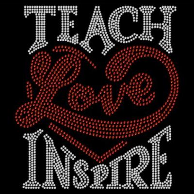 China Flatback Custom Teach Love Inspire Bling Rhinestone Transfers Wholesale for sale