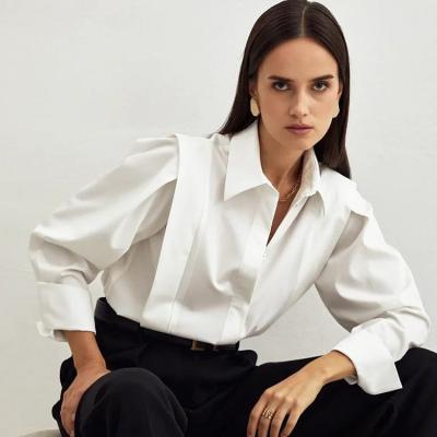 China 2022 New Design Spring Long Sleeve Sustainable Blusas Elegantes De Mujer Top Blouses White Shirts For Women for sale