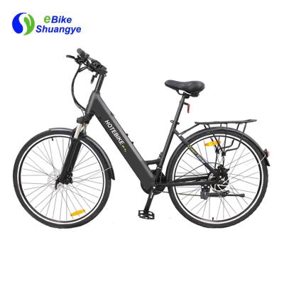 China Aluminum Alloy 28 Inch Driver 36V 48V 250w 350w 500w 750w Hidden Battery City Electric Bike Mid Drive Unisex for sale