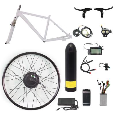 China Electric Bike Frame 36v 250w 350w Front Fork Suspension Wheel Kit Electric Bike Hub Motor Conversion Kit With Batteries 20