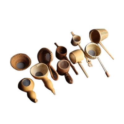 China Japan Tea Ceremony Tea Strainer Meng Zong Bamboo Root Strainer Japanese Woven Bamboo Woven Spoon Filter Tea Set for sale