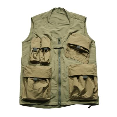 China Viable High Quality Fashion Machining Vest Men's Retro Military Tactical Vest Multi Pocket Coat for sale