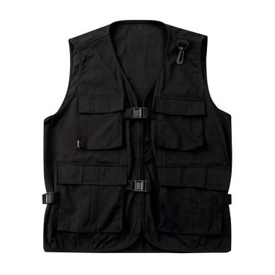 China High Quality Autumn Functional Vest Mens Fashion Work Work Clothes Loose Multi Pocket Vest Jacket for sale