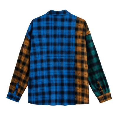 China Fashion 2021 Smiley Print Men Plaid Oversized Casual Loose Flannel Anti-pilling Shirt High Quality New for sale