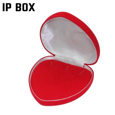 China 6747 Velvet Heart Shaped Necklace Box (m) - Color: - Custom Printed Logo - Full Red MOQ 120 pc for sale