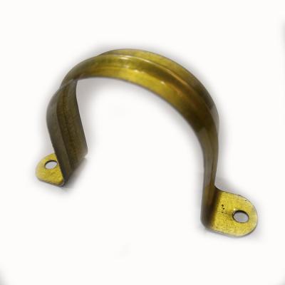 China Galvanized Yellow Metric Pipe Clamp Carbon Steel U Type 50mm 25mm Pipe Clamps Saddles Pipe Clamps for sale