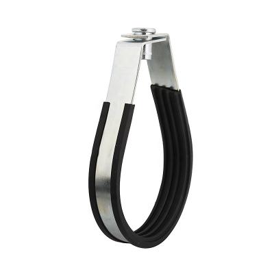 China Hose Clamp High Quality Sprinkler Clamp U-Bolt U-Bolt Pipe Saddle Hanging Clamp With Steel Pipe Support Rubber Lined Galvanized Metal for sale