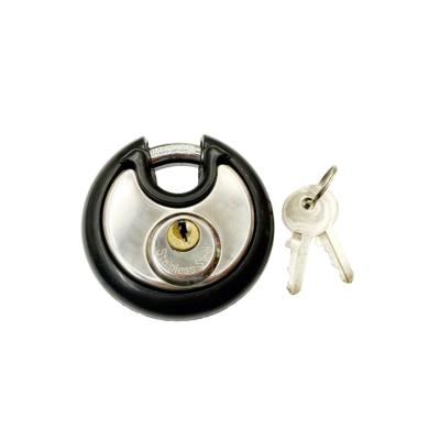 China Waterproof Stainless Steel Disc Padlock With Soft Case 70MM Heavy Duty for sale