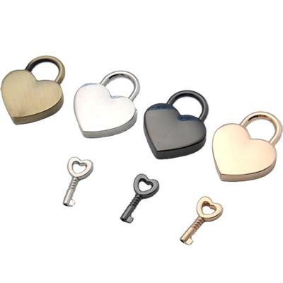 China Love Lock Wholesale Mini Jewel Gift Box Lock Heart Shaped Padlock with Keys 30*38mm 10 Mixed Colors for sale