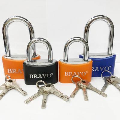 China paddle key iron bravo lock waterproof padlock with plastic coated 40MM-70MM for sale