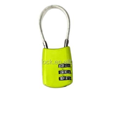 China cable combination padlock 3 digit combination padlock for sale