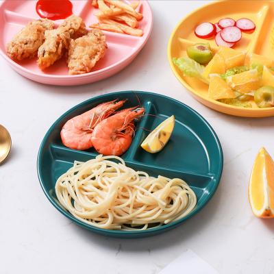 China Simple and Fresh Ceramic Separated Multi-Compartment Dinner Dish Viable Wholesale for sale