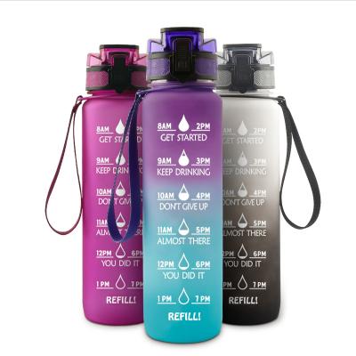 China Factory direct sales large capacity 1000mL new sustainable sports travel space rope leak-proof water bottle for sale