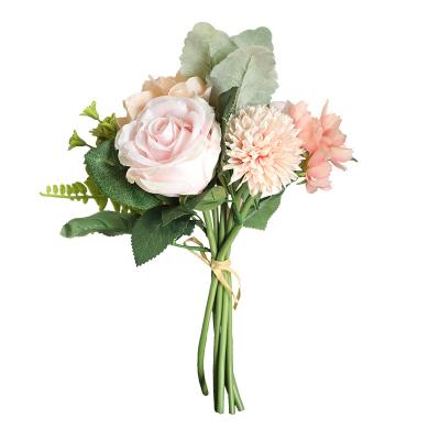 China Minimalist Rose bouquet simulation flower home decoration wedding attendance flower wall plant flower for sale