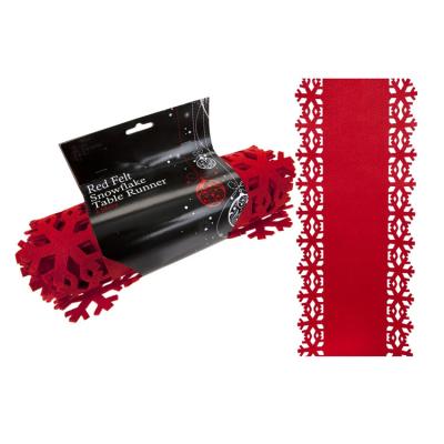 China Custom Snowflake Xmas Table Runners Felt Snowflake Decoration in Red for sale