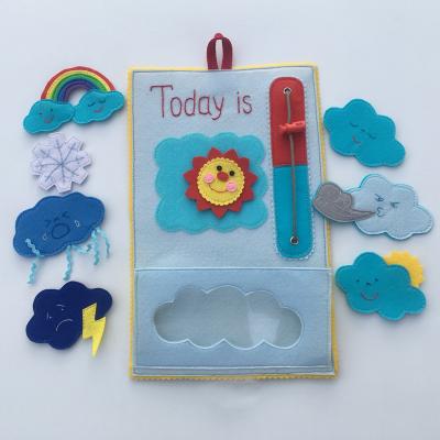 China Playing Intelligence Sensed Weather Map Baby Developing Sensory Board For Toddlers Toy Montessori Learning Quiet Toy for sale