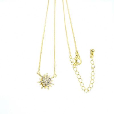 China 2022 CLASSIC Snowflake Pendant 18K Gold Plated Imitation Gold Jewelry Length Adjustable Women's Fashion Chain Necklaces for sale