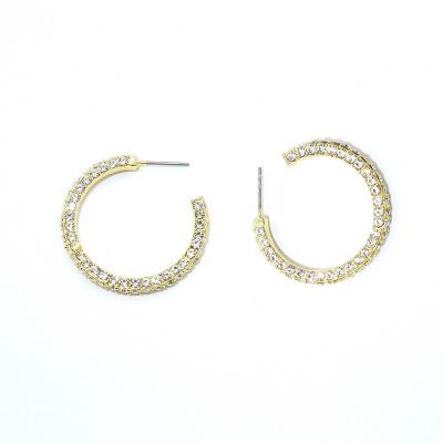 China Classic New TRENDY Style C Shape Handmade Womens 18k Gold Plated Trendy Circle Earring for sale